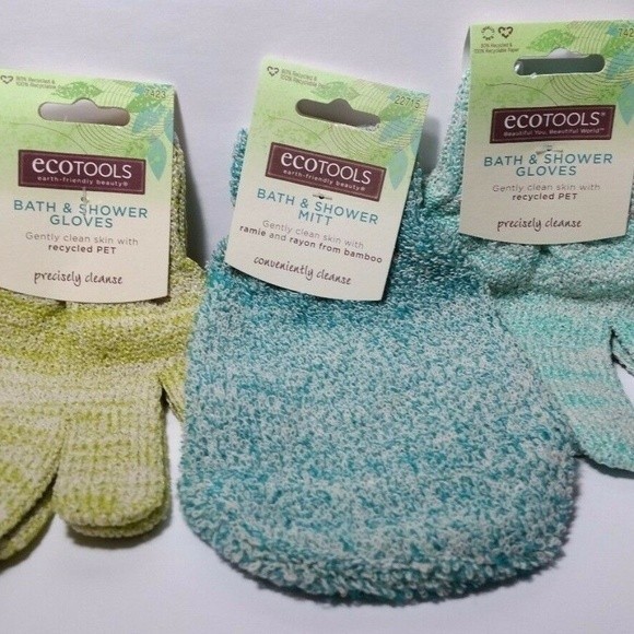 Ecotools 2 Bath & Shower Gloves + 1 Shower Mitt